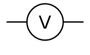 Electrical symbol for a voltmeter