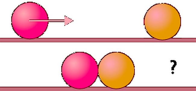 Two billiard balls colliding